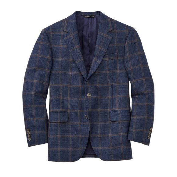 Copply Reda 1883 100% Wool Navy and Plaid Blazer Suit Jacket - Picture 1 of 9